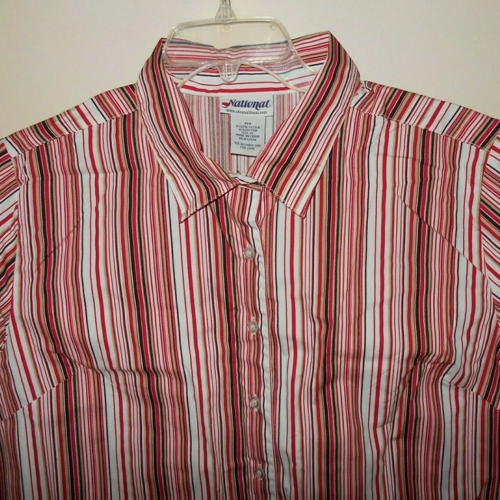 Vintage Striped Shirt Blouse 2X